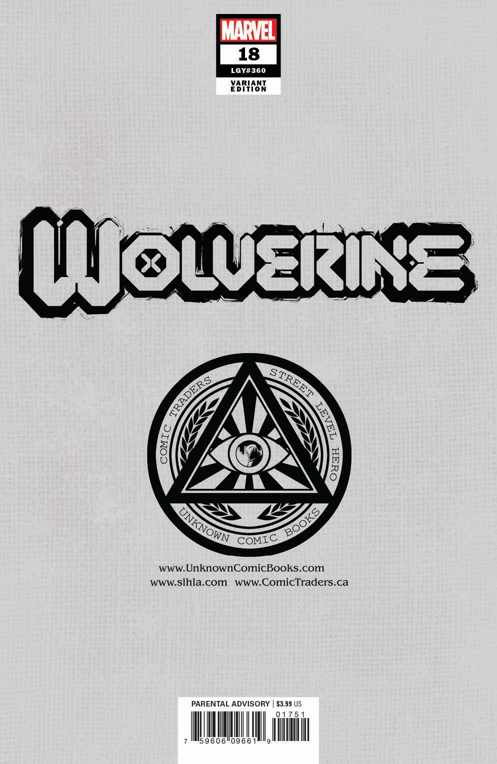 WOLVERINE #18 UNKNOWN COMICS ALAN QUAH EXCLUSIVE VIRGIN VAR (11/24/2021)