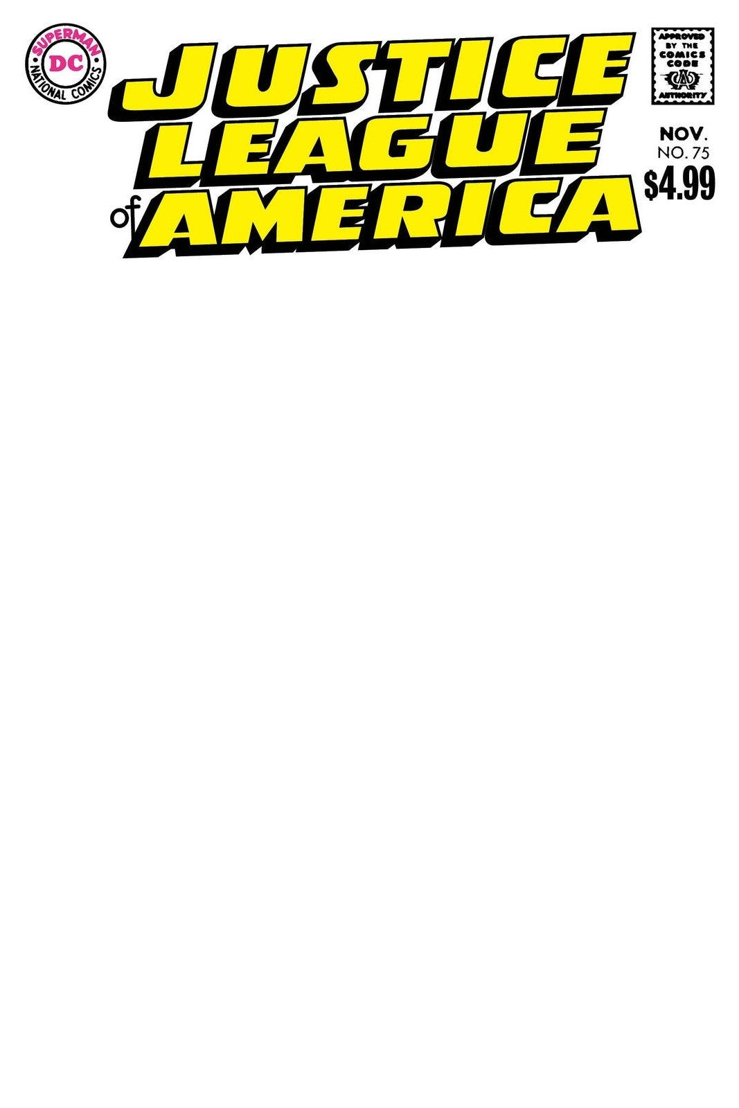 Justice League of America #75 2026 Facsimile - Blank